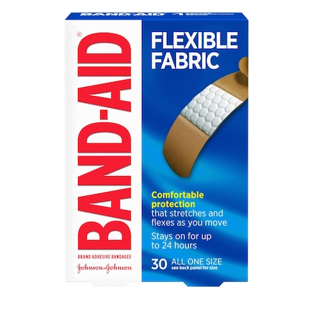 Band-Aid Band Aid Flexible Fabric Comfortable One Size Bandages 30 Count, PK24 1004431